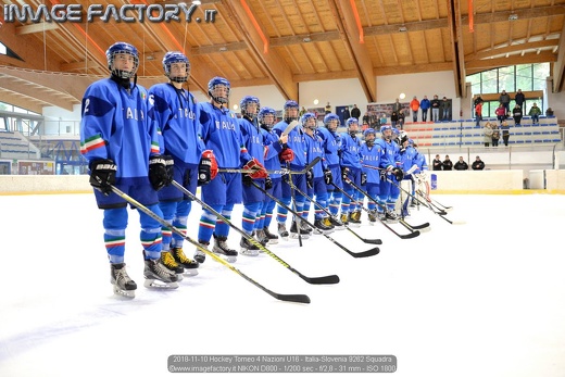 2018-11-10 Hockey Torneo 4 Nazioni U16 - Italia-Slovenia 9262 Squadra